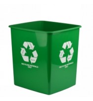 Bin ITALPLAST 15L 280X248X290MM  'Recycling Materials Only -Green