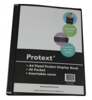 DISPLAY BOOK PROTEXT A4 20P FIXED INSERT COVER/SPINE BLACK