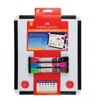 WHITEBOARD SET FABER-CASTELL 2 SIDED INCLUDES MARKERS WITH ERASER ENDS