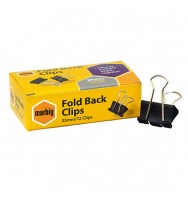 Foldback Clips Marbig 25mm Box 12