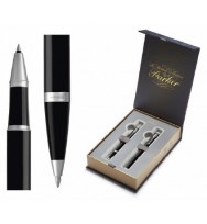 Pen Parker IM RB & BP Duo Gift Set Black Chrome Trim