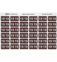 Label Avery Side Tab 25x38MM Year code 19 Brown Pk 180