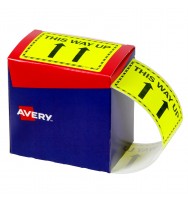 LABEL AVERY 75X99.6MM THIS WAY UP FLUORO YELLOW ROLL750