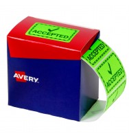 Labels Avery 75x48.8MM Accepted Fluoro Green 1500/Roll