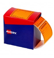 LABELS AVERY 75X74.2MM QUARANTINE FLUROR ORANGE 1000/ROLL