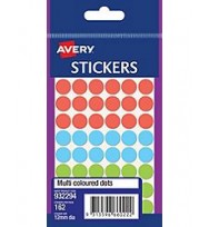 Label avery f/p 12mm multi col dot 932294 - pack of 10