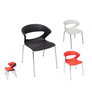 Taurus Indoor Hospitality Chair Chrome Frame / Poly seat Black