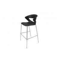 Taurus Indoor Hospitality Bar Stool Chrome Frame / Poly Seat Black