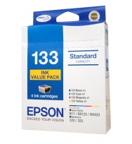 Epson #133   (133) Ink Value Pack, contains BK,C,M & Y - Yields as above