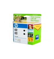 HP No.02 Black ink Cartridge - TWIN PACK - 480 pages each