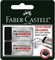 Eraser faber dustfree black pk2