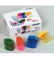 STAT SHARPENER PLASTIC DOUBLE  W/CANISTER EA/BX 12