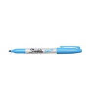 Marker sharpie permanent fine neon fluro blue - box of 12