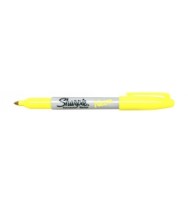 Marker sharpie permanent fine neon fluro yellow- box of 12