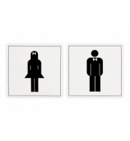 Male and Female Sticker For Toilet Doors, Pack of 2