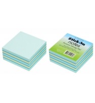 Stick on notes b/tone ribbon cube 73x76 blue 400 sheets