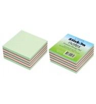 Stick on notes b/tone ribbon cube 73x76 green 400 sheets