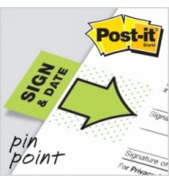 3M Post-It Flags Sign & Date Green 2 Pack