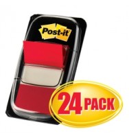Post- it flags 680-1-24cp cabinet pack red bx 24