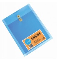 Envelope tudor a4 poly string/ button trans blue