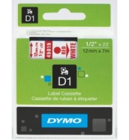 Dymo D1 12mmx7m red/wht 