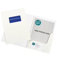 Presentation folder marbig a4 w/window gloss white 10's
