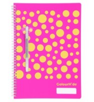 Note Book Colourhide A4 Designer Pink Dots 120pg