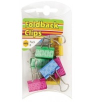 Foldback clips marbig 25mm coloured h/sell 8's