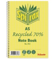 Spirax A5 Recycled Note BOkk 812 120pgs pk5