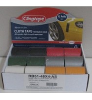 Tape bookbinding cling 48mmx4.5m asst - box of 12