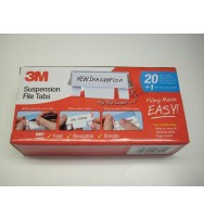 Suspension filing tabs 3m b10 white w/- dry erase pen pk20