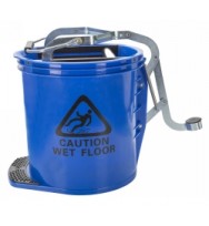 CleanlLink Mob Bucket CUMBERLAND 16L Heavy Duty Metal Wringer -Blue