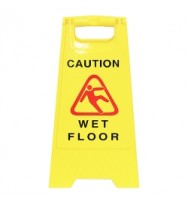 Safety Sign 32 x 31 x 65cm Wet Floor Yellow