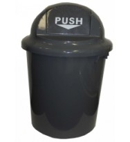 Rubbish Bin CLEANLINK Round 60L With Spring loaded Lid -Grey