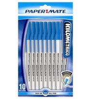 Pen p/mate bp kilometrico med blue 10pk h/sell