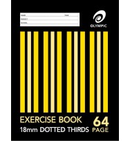 Exercise book stripe 64pg 18mm d/3rds pk 20