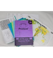 Exercise Book PROTEXT A4 8mm Ruled With Margin 96pg rabbit -Pack 10