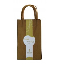 Bag gift kraft small 5pk metallic gold 160mm x 70mm x 265mm