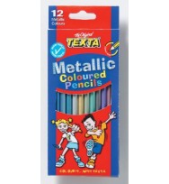 Pencil coloured texta metallic pk12