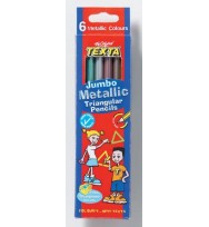 Pencil coloured texta jumbo metallic triang pk6