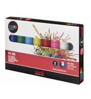 Marker uni posca pc8k chisel 8 assorted colours bx 12