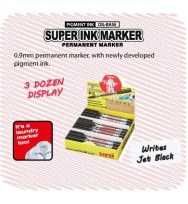 Marker super ink 0.9mm bullet tip display black bx 36