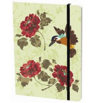 Journal spank large elastic hummingbird with flowers