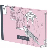 Guest book spank pink birdcage