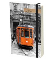 Notebook ruled small tram spank 146 x 97 x 18mm