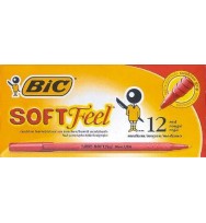 Pen bic soft feel stic red bx 12