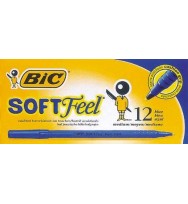Pen bic soft feel stic blue bx 12