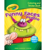 Book coloring and sticker crayola funny faces people