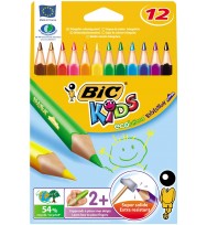 Pencil coloured bic kids evolution triang pk12