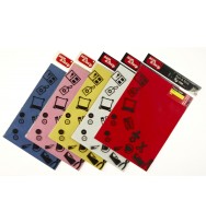 Paper sam & lucy a4 180gsm flock red/pur/brn/blue 4pk